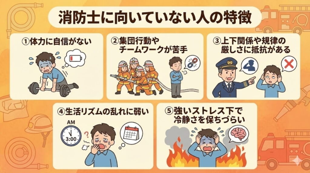 消防士に向いていない人の特徴5選