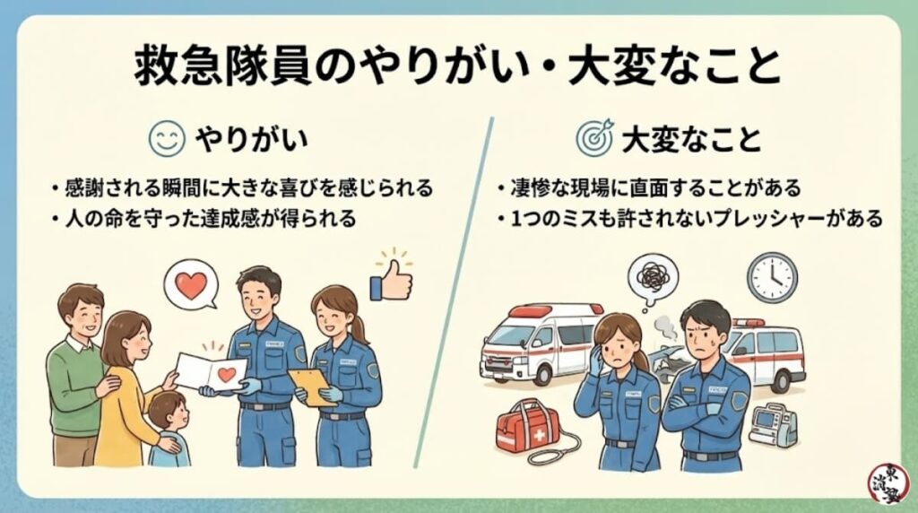 救急隊員のやりがい・大変なこと