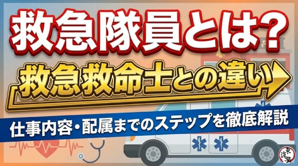 救急隊員とは？救急救命士との違い・仕事内容・配属までのステップを徹底解説