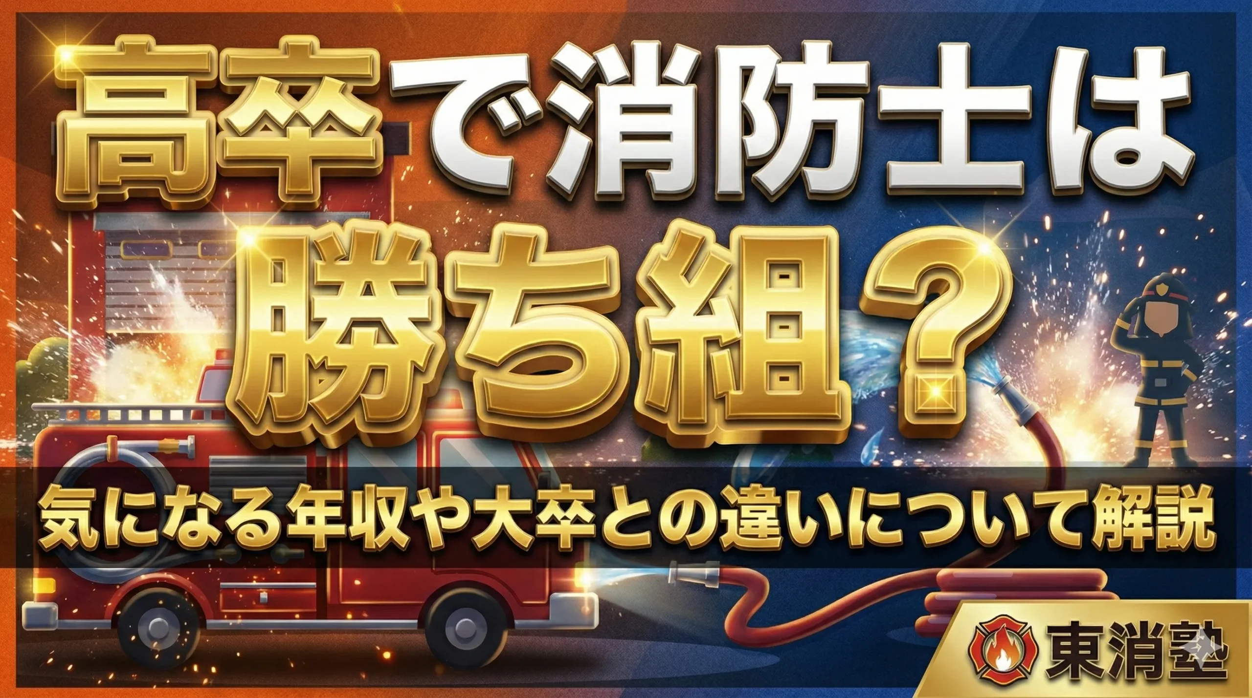 高卒で消防士は勝ち組？気になる年収や大卒との違いについて解説