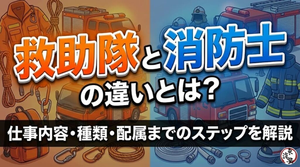 救助隊と消防士の違いとは？仕事内容・種類・配属までのステップを解説