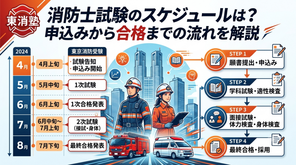 消防士試験のスケジュールは？申込みから合格までの流れを解説