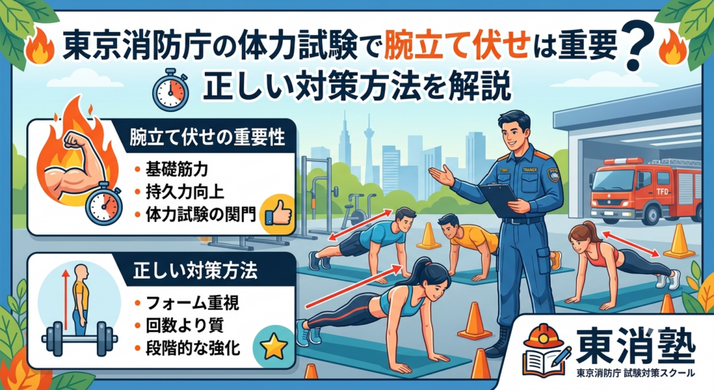 東京消防庁の体力試験で腕立て伏せは重要？正しい対策方法を解説
