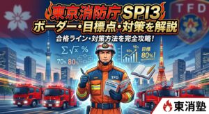 東京消防庁SPI3のボーダーは何割？合格ラインと目標点・対策方法を解説