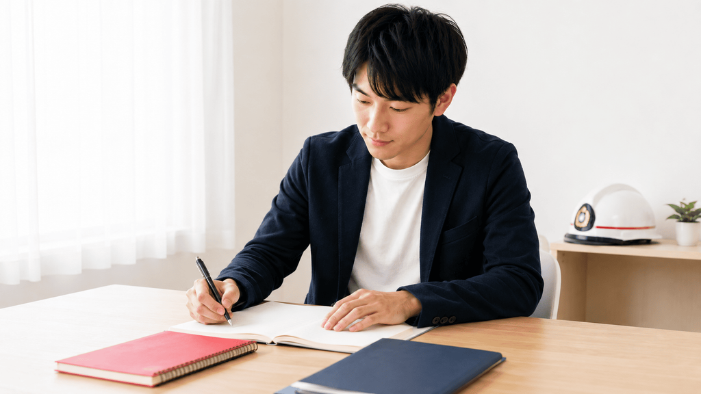 東京消防庁の採用試験に向けて勉強している学生