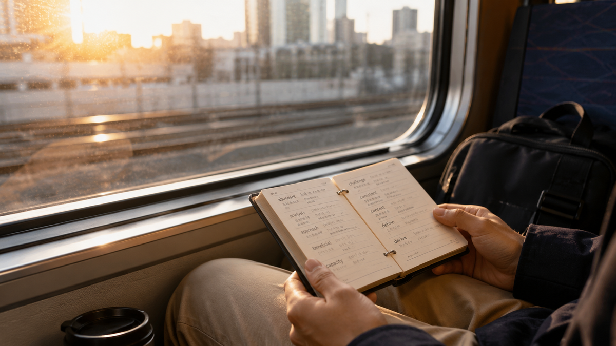 朝の通勤電車で単語帳を開く 隙間時間の活用